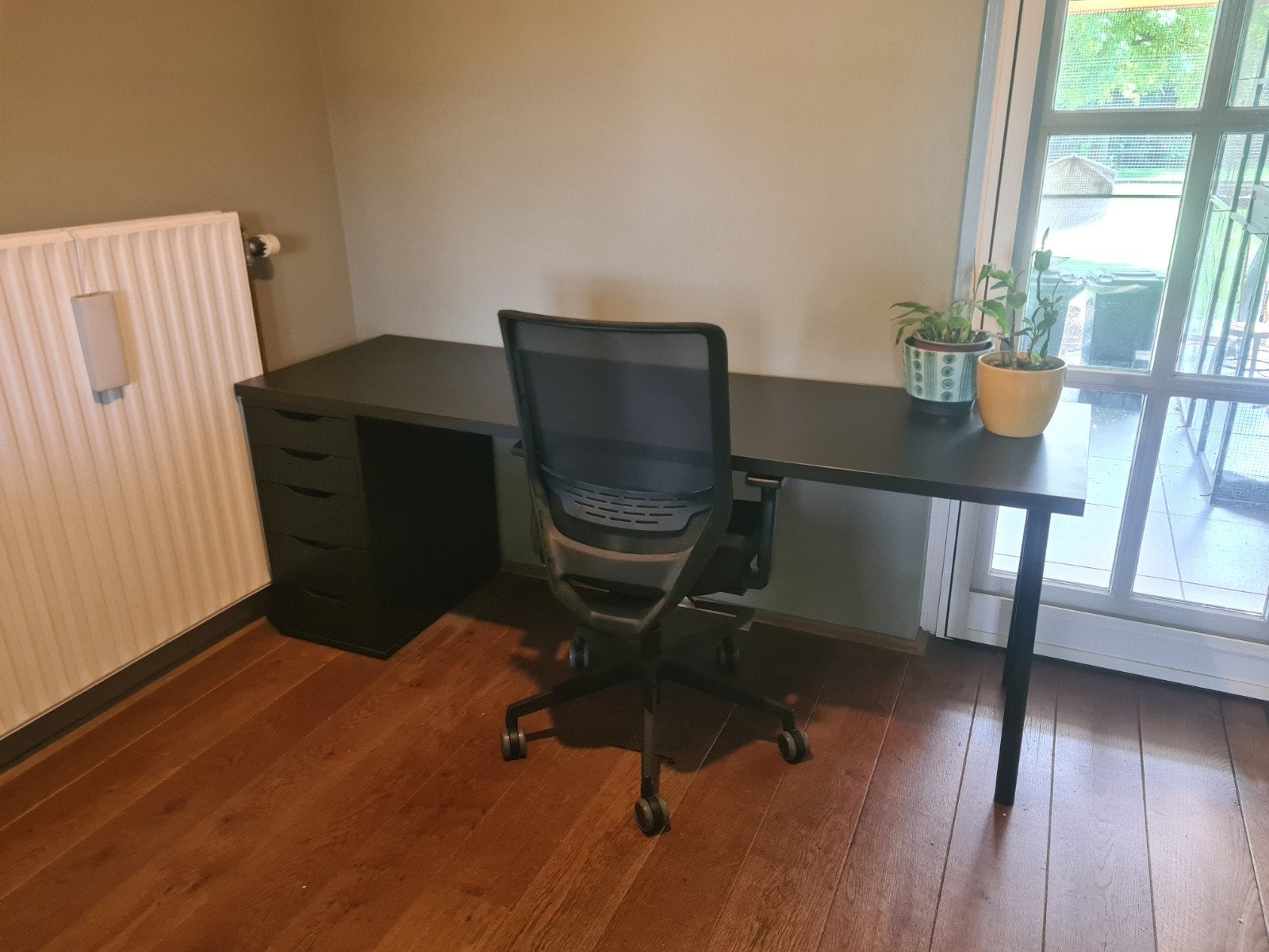 Bureau 2 meter met Alex ladekast, Ophalen, Gebruikt, IKEA, 60 cm