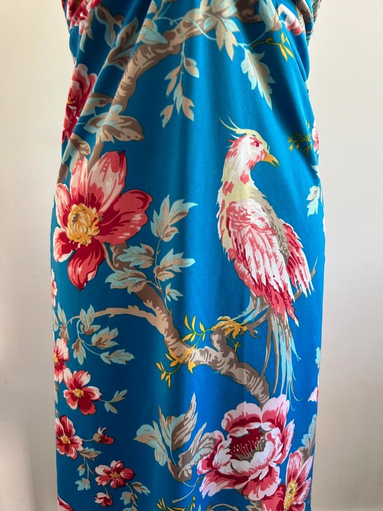 King Louie maat L blauwe zomer halter jurk 3279, Blauw, Maat 42/44 (L), Ophalen of Verzenden, Zo goed als nieuw