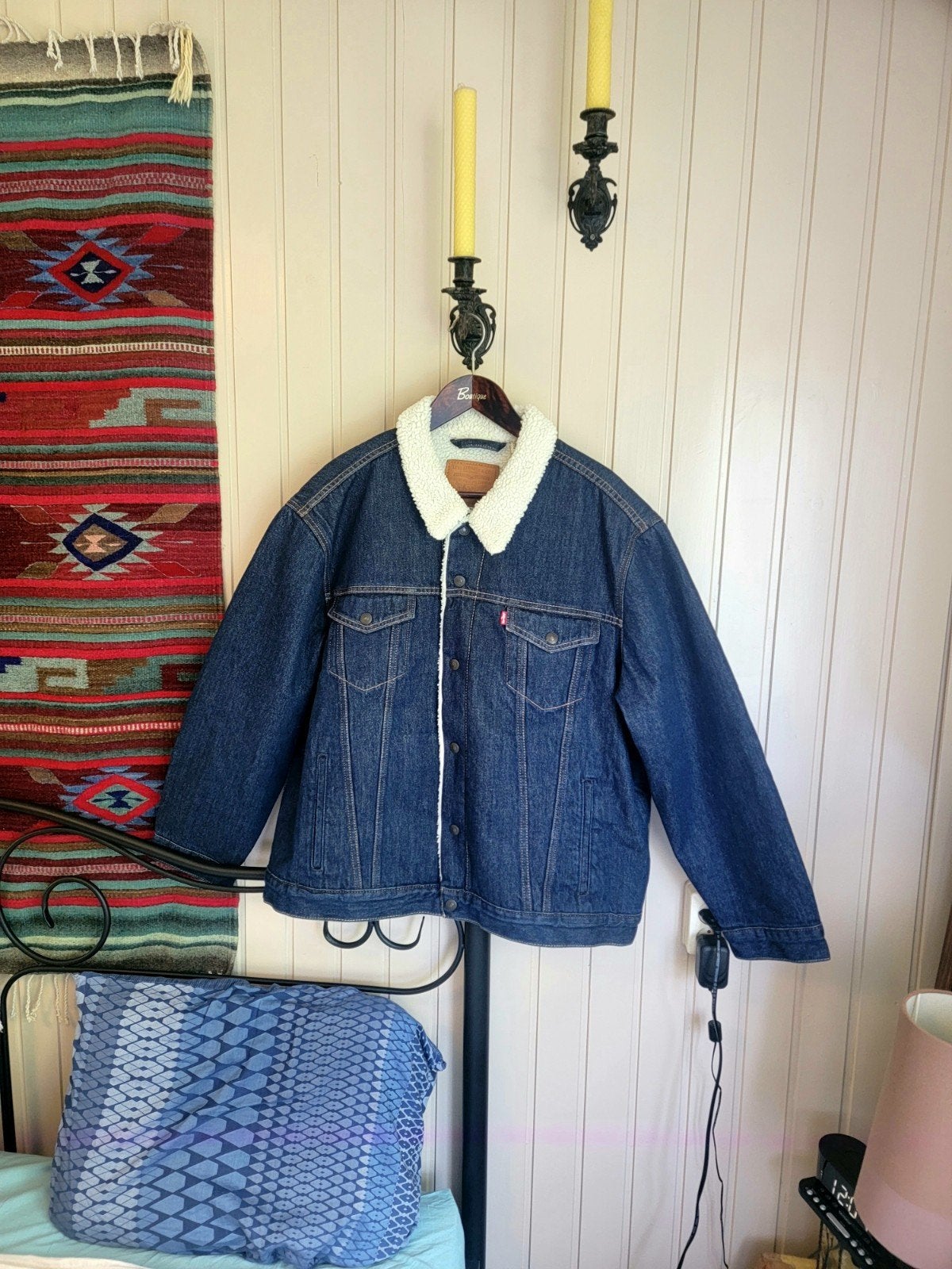 Fantastische originele, NIEUWE Levi's Teddy (Sherpa) jas XXL, Levi's, Blauw, Nieuw, Overige maten
