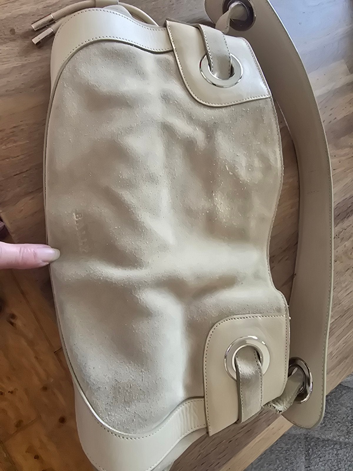 Bally Suède en Leren Schoudertas - Beige, Ophalen