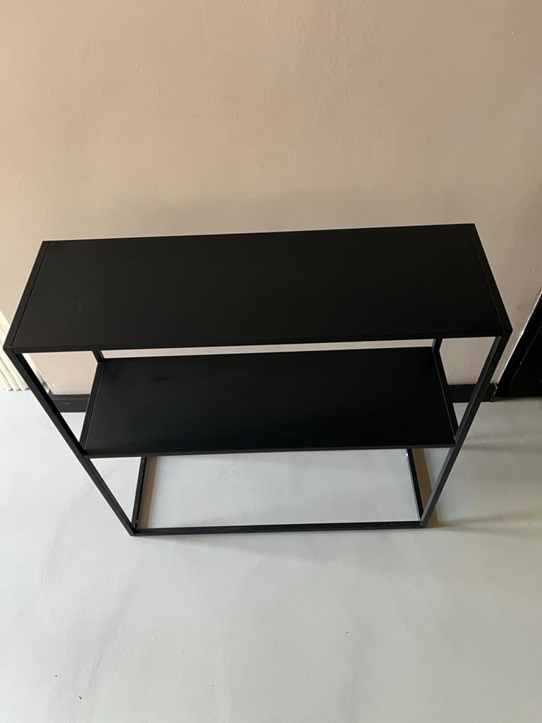 Zwart metalen sidetable VIRUM 26x80, Ophalen, Gebruikt