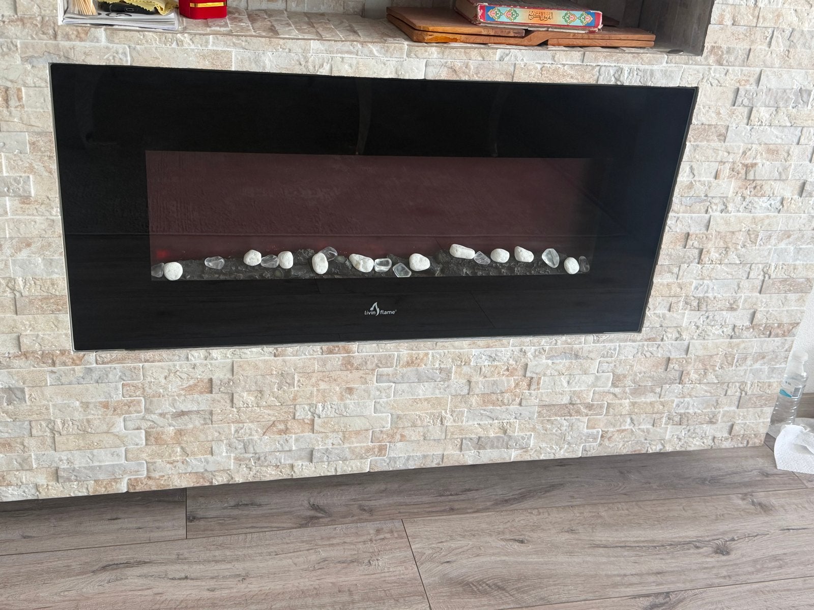 Sfeerhaard met sfeervolle verlichting, Ophalen, Zo goed als nieuw, Inbouwhaard, Elektrische haard