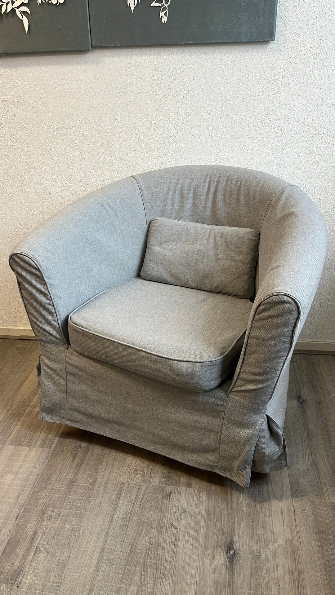 Tullsta IKEA fauteuil/stoel grijs, Ophalen, Gebruikt, 75 tot 100 cm, Stof