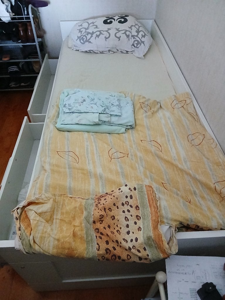 Ikea bed wit evt met matras, Ophalen, 90 cm, Eenpersoons, Wit