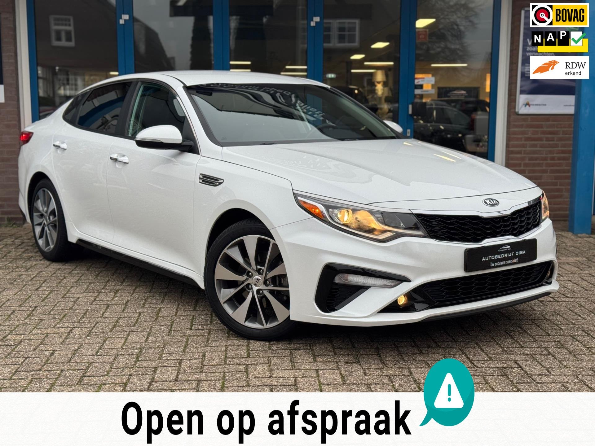 Kia OPTIMA S 2.4 AUT 2019 LEDER CLIMA LM APK NAP!, Auto's, Kia, Dealer onderhouden, Gebruikt, 4 cilinders, Optima