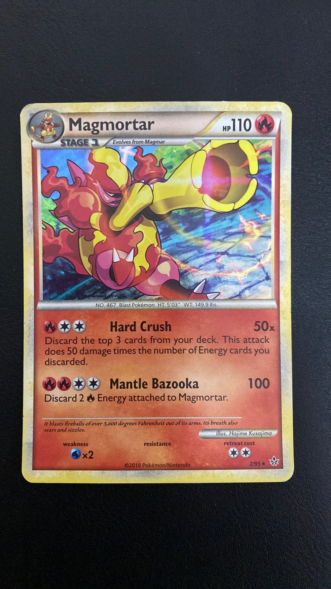 Pokemon magmortar holo 2/95 unleashed, Ophalen of Verzenden, Gebruikt, Losse kaart