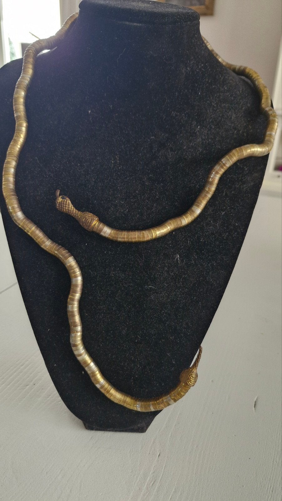 Vintage slangenketting flexibel, Overige materialen, Ophalen of Verzenden, Goud, Verstelbaar