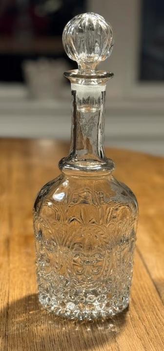 Fraaie vintage Franse karaf met ontwerp Fleur de Lys, Ophalen of Verzenden
