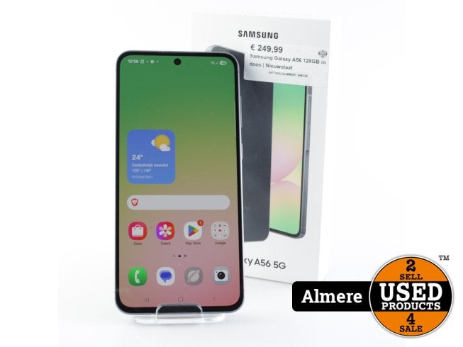 Samsung Galaxy A56 128GB in doos | Nieuwstaat, Samsung, Zo goed als nieuw, Support@Samsung.com, 129, Samsung-ro, Yeongtong-gu
Suwon-si, Gyeonggi-do 16677
South Korea