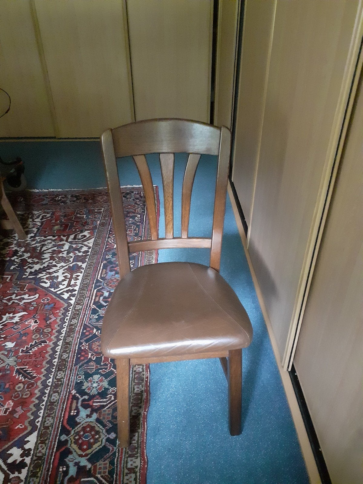 3 eiken stoelen., Huis en Inrichting, Stoelen, Ophalen, Gebruikt, Bruin