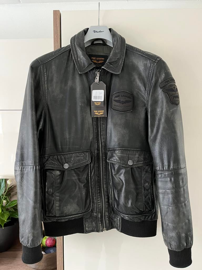 PME Legend leder bomber jas M, Ophalen of Verzenden, Zo goed als nieuw, Zwart