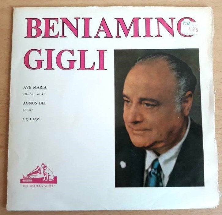 BENIAMINO GIGLI - AVE MARIA/AGNES DEI - Opname 1936, Gebruikt, Opera of Operette, 7 inch, Ophalen of Verzenden