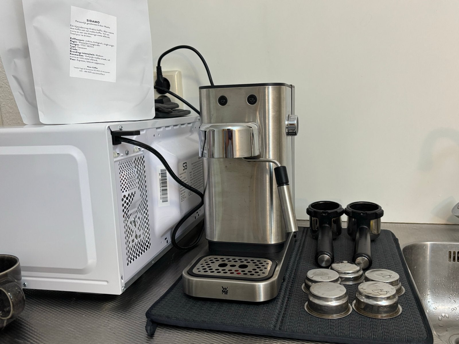 WMF Espresso Apparaat met Accessoires, Witgoed en Apparatuur, Koffiezetapparaten, Zo goed als nieuw, Koffiebonen, Espresso apparaat