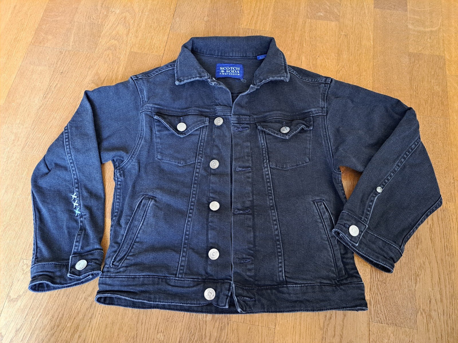 Spijkerjas scotch en soda maat 128 jongen, Ophalen, Zo goed als nieuw, Scotch & Soda, Jongen
