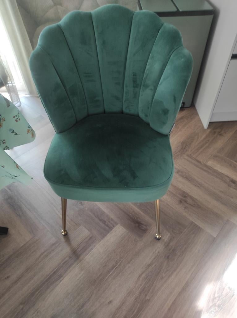 6 Richmond Pippa eetstoelen groen/goudkleurig, Luxe, Modern, Gebruikt, Overige kleuren, Ophalen of Verzenden
