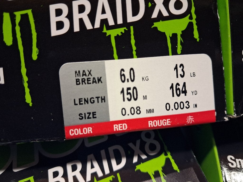 Berkley Sick Braid X8 (Red) 150m/0.08mm...6.0 kilo, Tinstraat, Nieuw, Ophalen of Verzenden, Info@purefishing.com