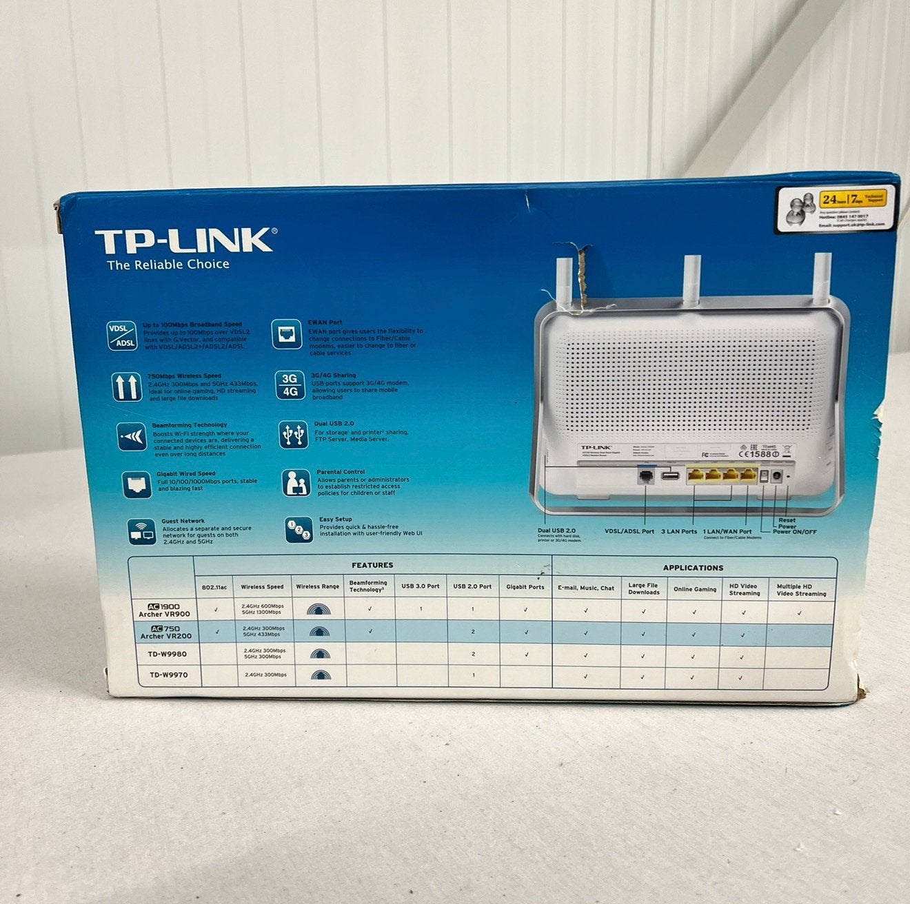 TP-LINK Archer VR200 AC750 modem router VDSL vdsl2 usb poort, Router met modem, Ophalen of Verzenden, Zo goed als nieuw, H