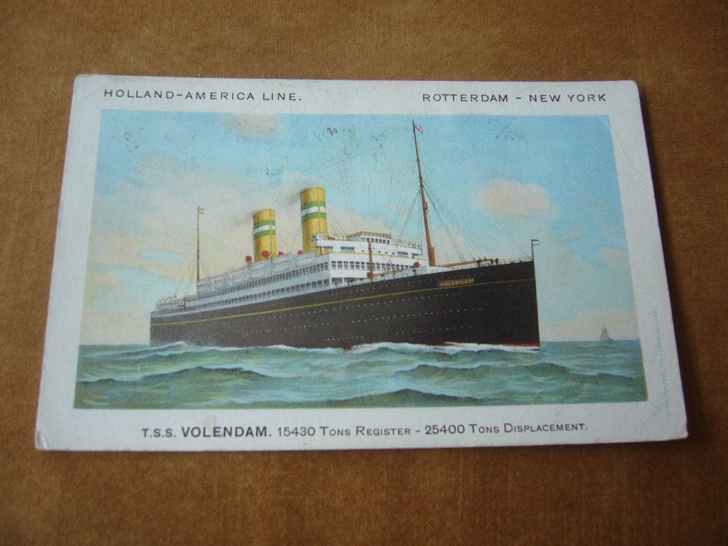 HOLLAND - AMERICA LINE = T.S.S. VOLENDAM 15430 TONS, Ophalen of Verzenden, Voor 1920, Gelopen, Overige thema's