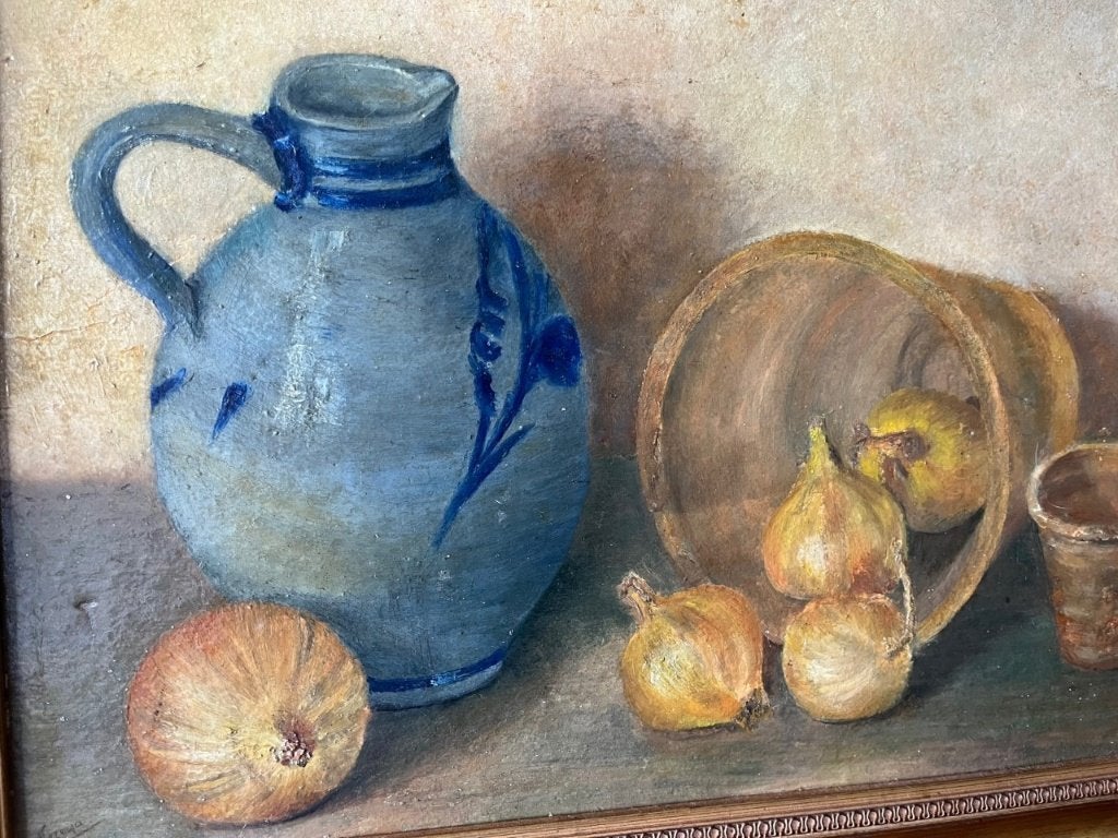 AH Venema-Zijlmans, stilleven met kan en uien, Ophalen