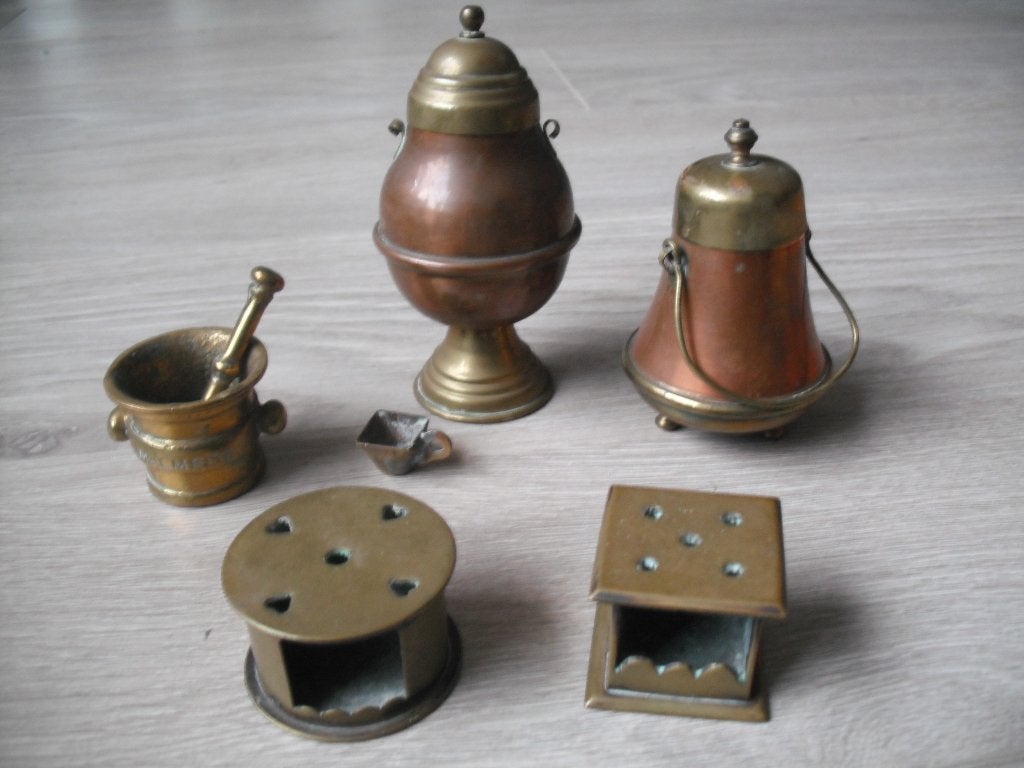 miniatuur doofpot, voetenstoof en vijzel, Ophalen of Verzenden, Zo goed als nieuw, Gebruiksvoorwerp
