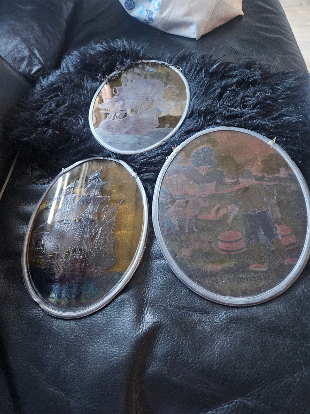 3 glas  en lood voor het raamhangens, Ophalen of Verzenden