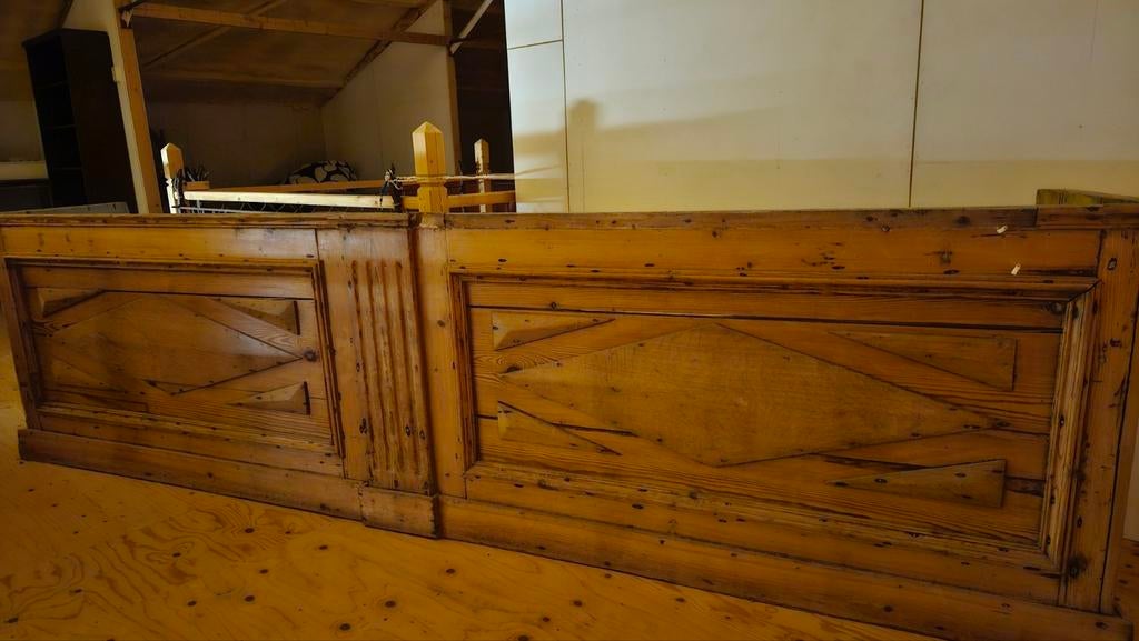 Antieke houten bar ombouw / balie / bureau, Huis en Inrichting, Barren, Ophalen of Verzenden, Gebruikt