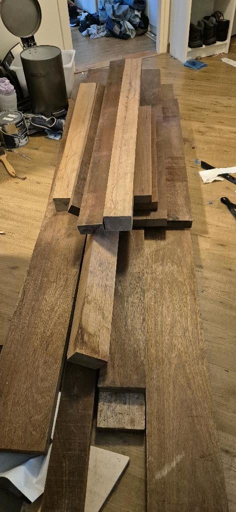Merantihouten Planken 0,183m3, Doe-het-zelf en Verbouw, Hout en Planken, Ophalen, Gebruikt, 25 tot 50 mm, 250 tot 300 cm