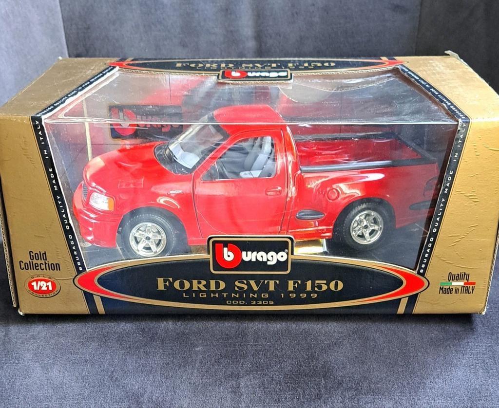 Burago Ford SVT F150 Lightning 1999 - Rood, Ophalen of Verzenden, Nieuw, Auto, Bburago