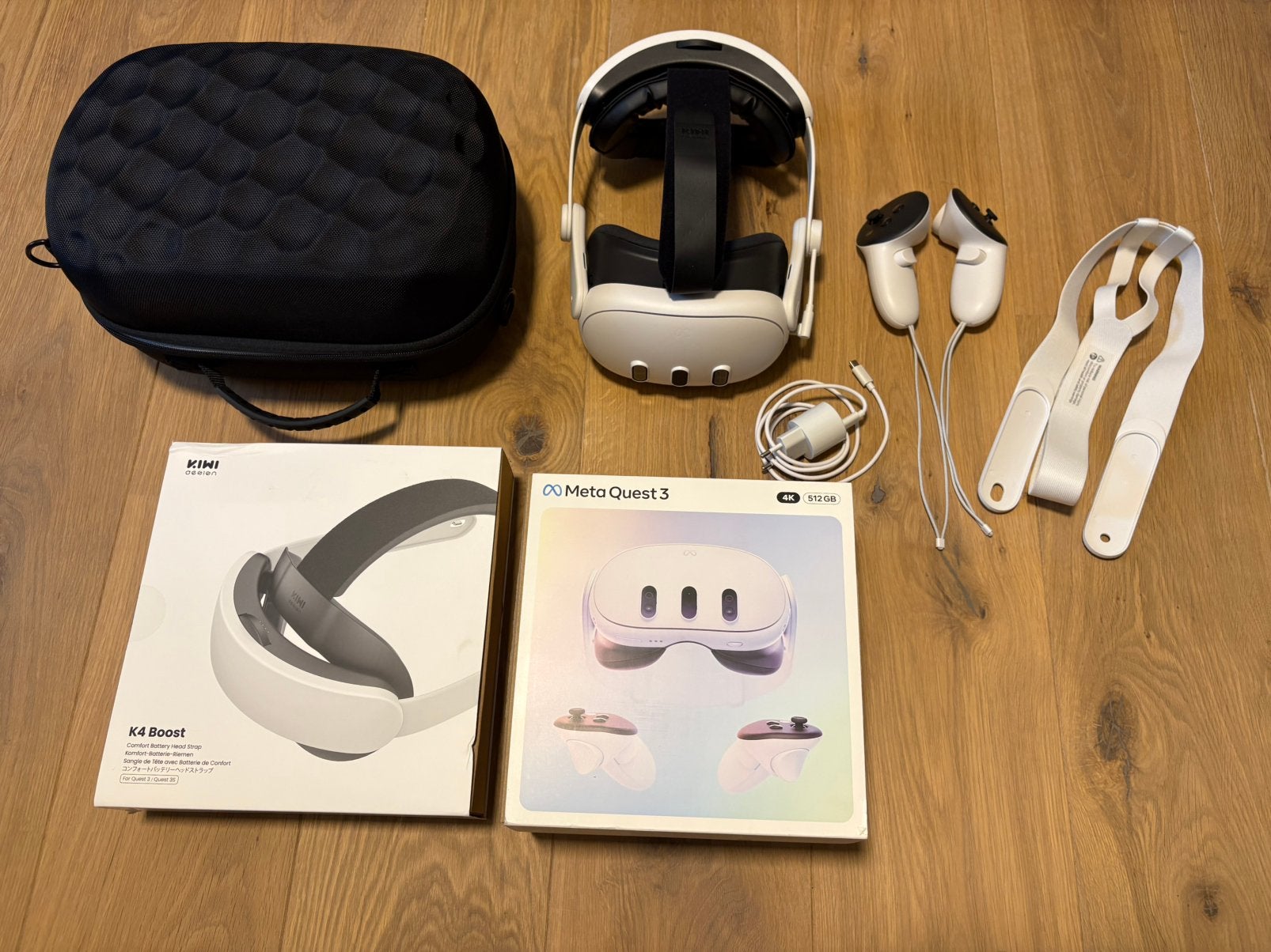 Meta Quest 3 512 GB met KIWI Elite Strap, case en dozen, Ophalen of Verzenden, Zo goed als nieuw, VR-bril, Overige platformen
