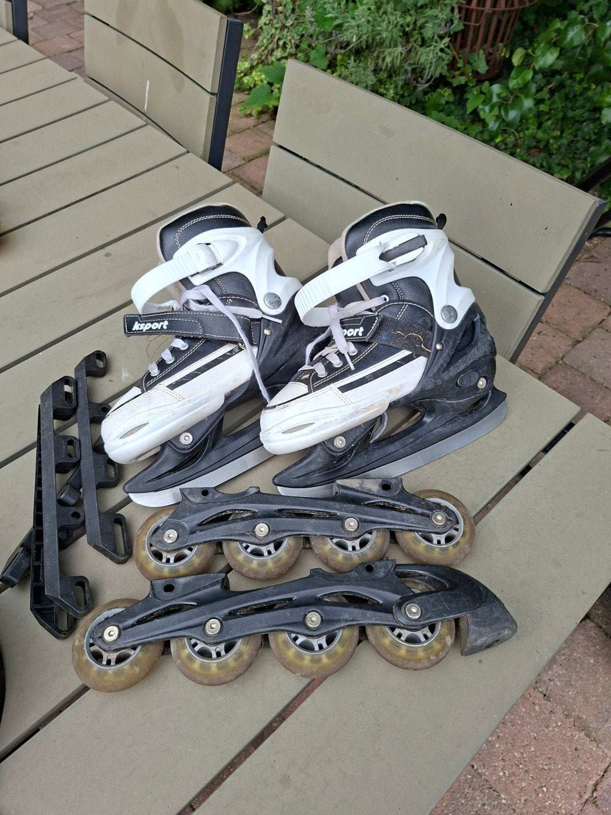 Ksport 2-in-1 Combi Schaatsen en Skeelers, Gebruikt, IJshockeyschaatsen, Ophalen, Overige merken