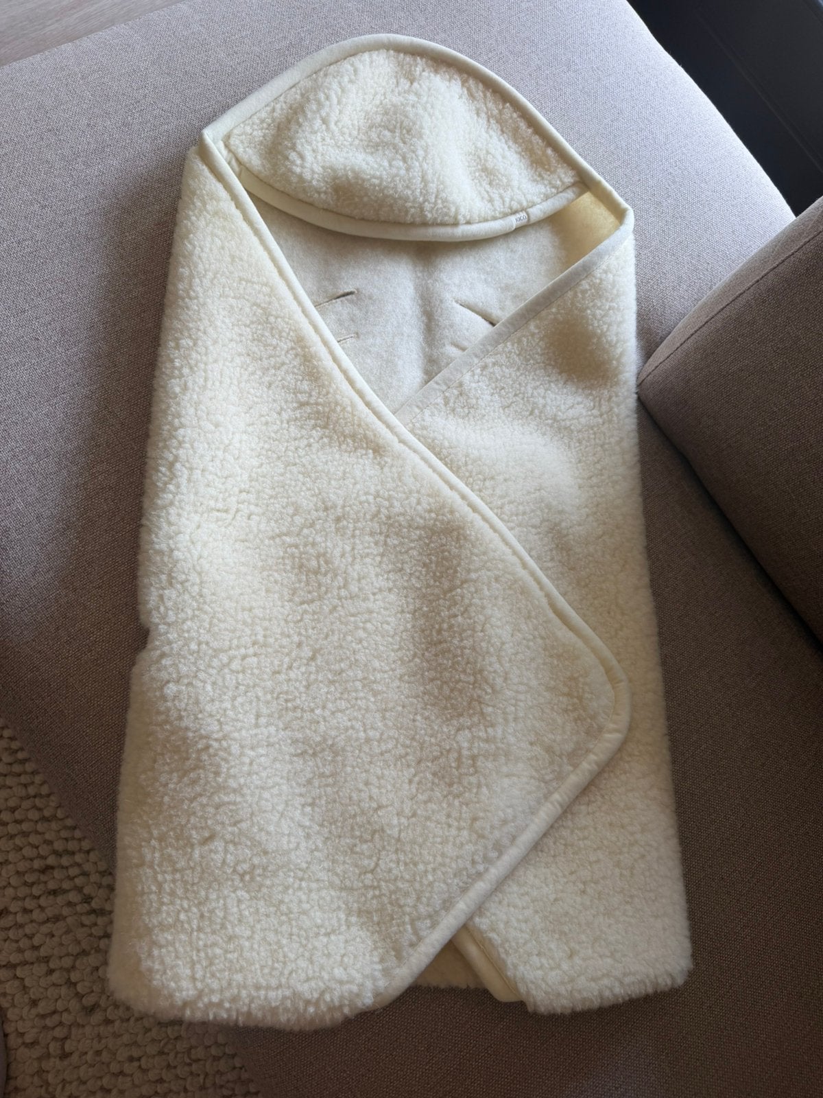 Kico label wikkeldeken wol ecru maxi cosi autostoel, Verzenden, Nieuw, Beige