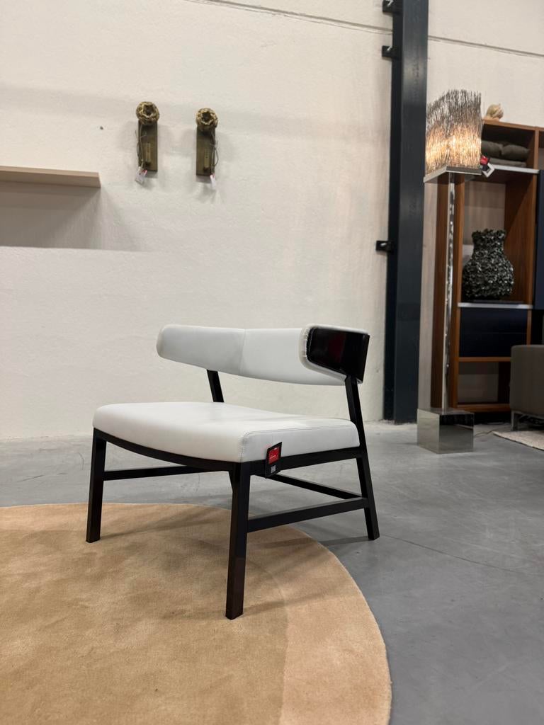 Showmodel Molinari Thelma fauteuil zwart wit design stoel, Nieuw, 75 tot 100 cm, Ophalen of Verzenden, Molinari