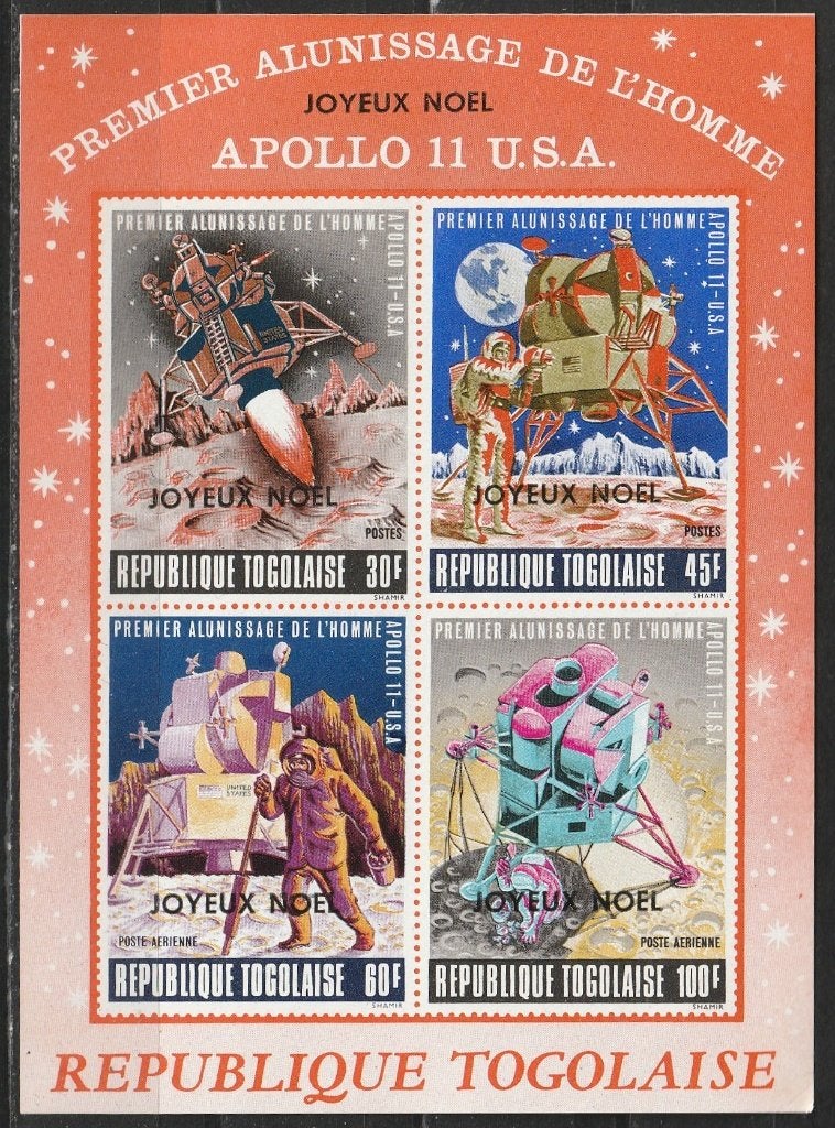 5167. Togo Blok 44 pfr. Kerst: Ruimtevaart, Ophalen of Verzenden, Overige landen, Postfris