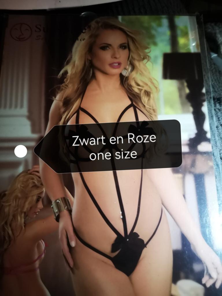 Sexy mooie open body kleur zwart en roze one size, Ophalen of Verzenden, Zwart, Body of Korset