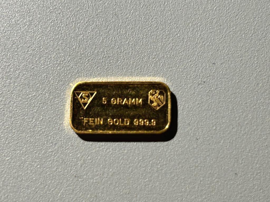 5gr goud baartje Schone / Schweizerischer Bankverein, Ophalen of Verzenden, Goud
