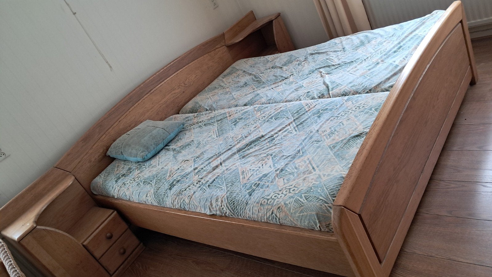 Eiken Slaapkamer Set: Bed, Kasten, Dressoir, Spiegel, Huis en Inrichting, Slaapkamer | Complete slaapkamers, Ophalen of Verzenden