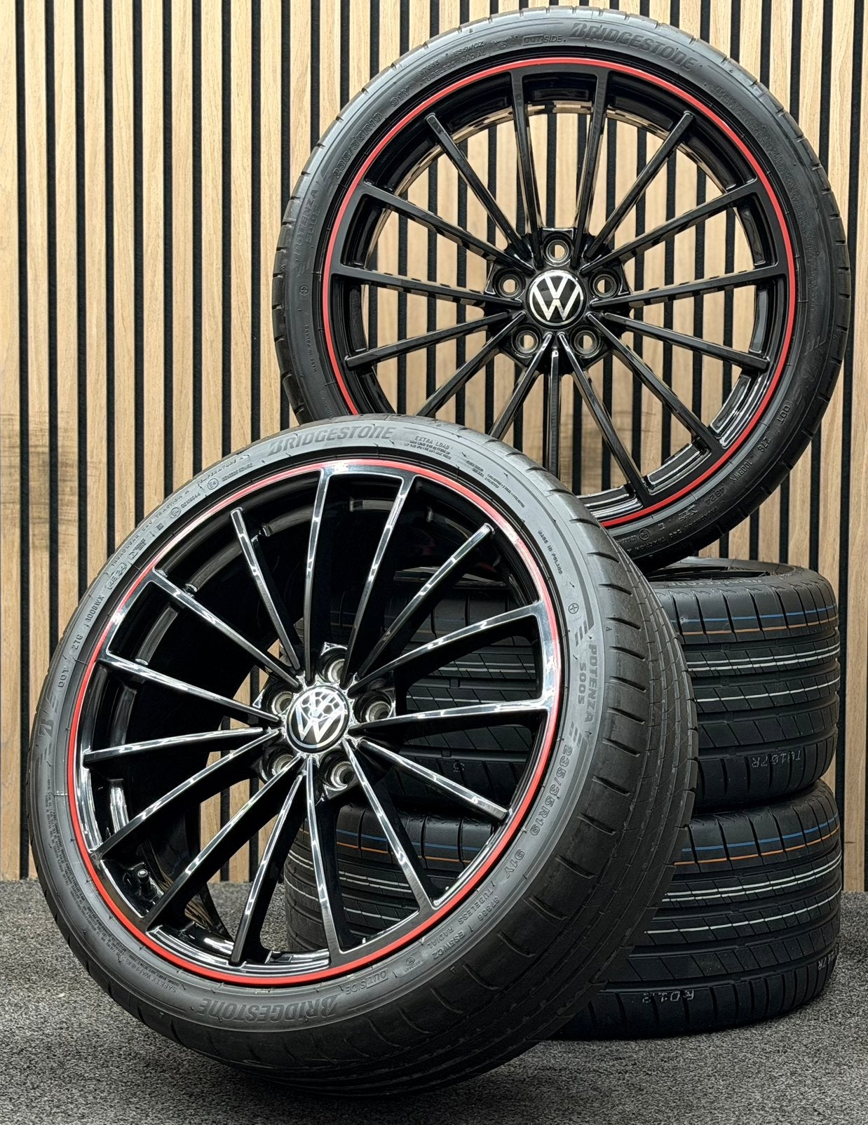 Originele 19 inch VW Golf 8 GTI Scottsdale 5x112 Bridgestone, ., Banden en Velgen, 235 mm, .