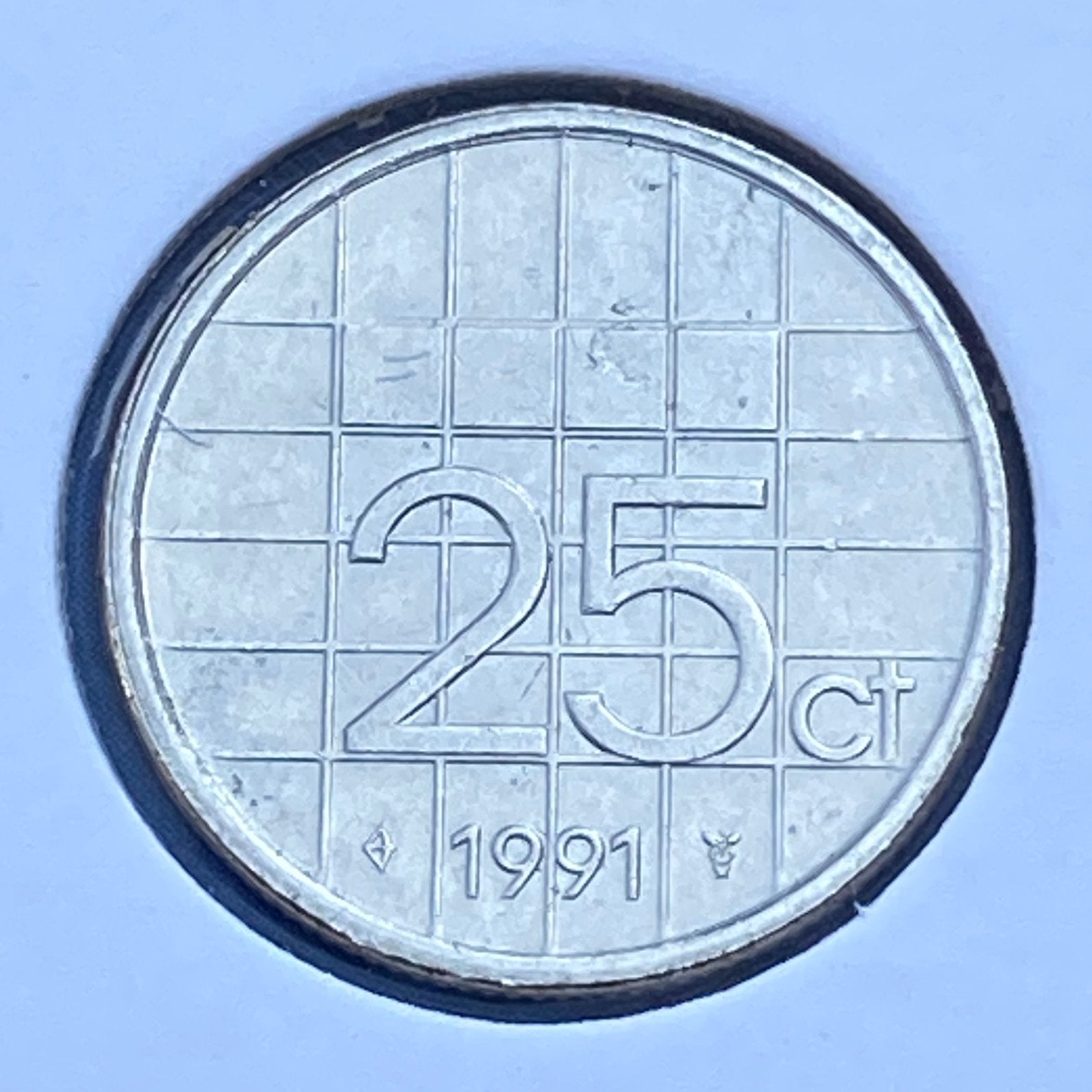 25 Cent / Kwartje uit 1991 van Beatrix, Verzenden, Koningin Beatrix, 25 cent, Losse munt