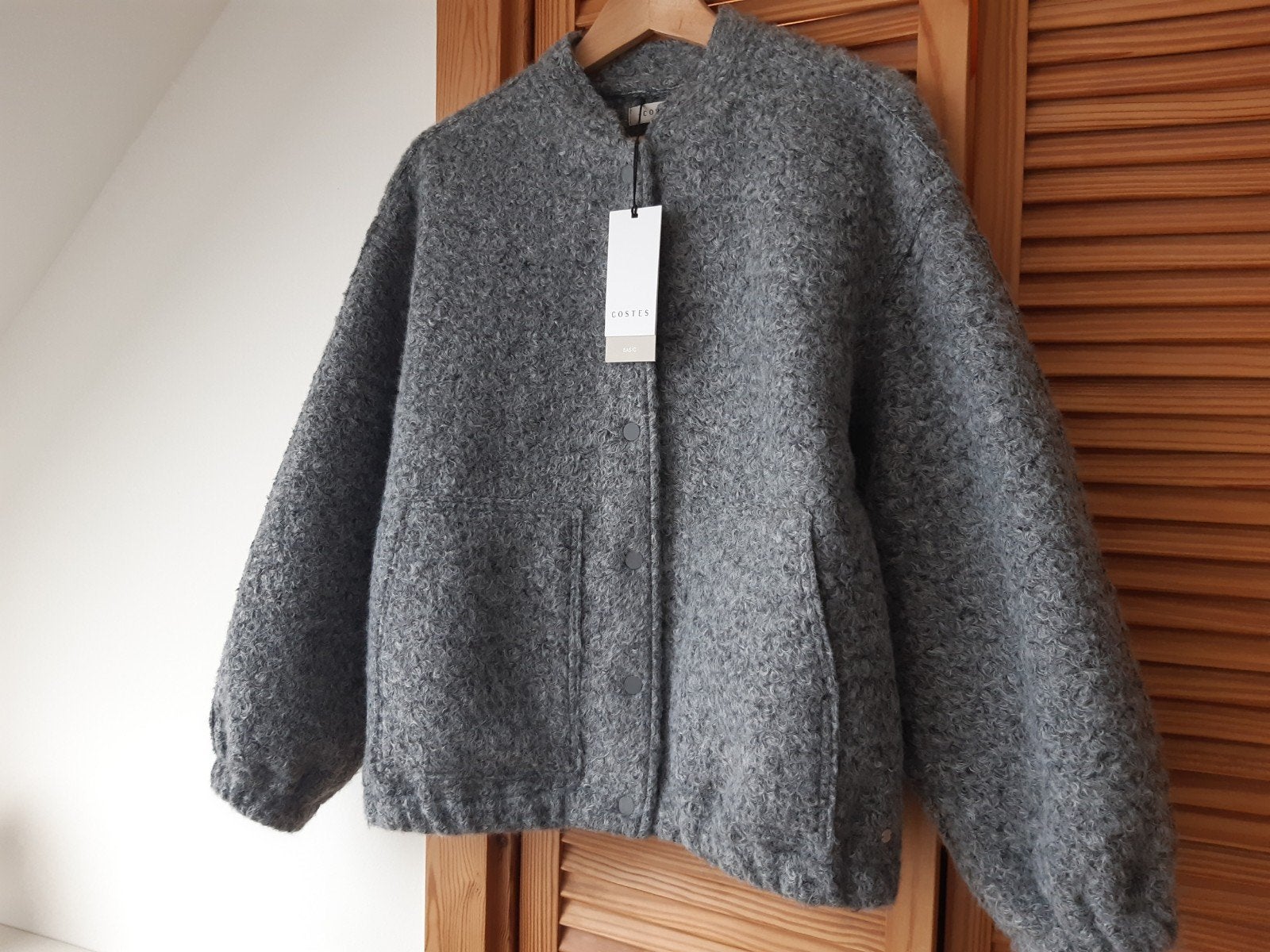 Costes Bouclé Bomberjack - Grijs - Maat M/L ongedragen, Kleding | Dames, Maat 38/40 (M), Nieuw, Ophalen of Verzenden, Costes