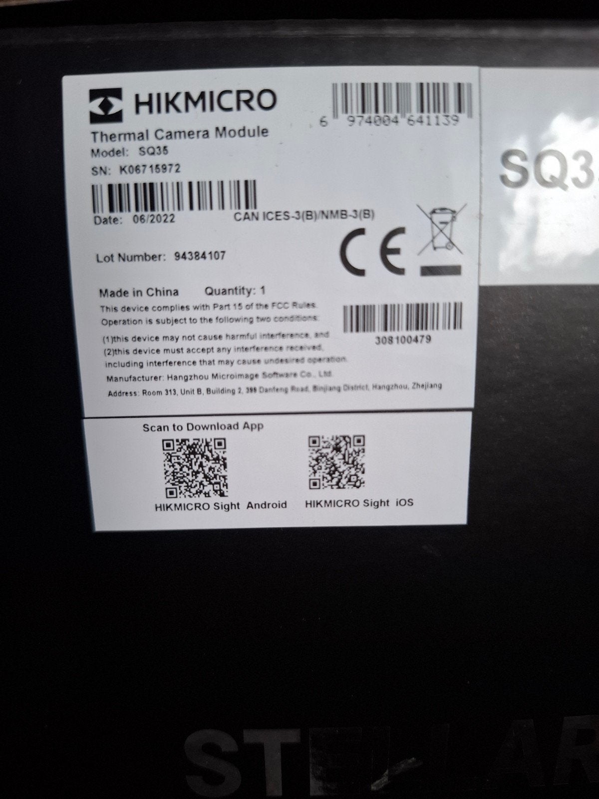 HIKMICRO Stellar SQ35 Thermische richtkijker, Ophalen of Verzenden, Zo goed als nieuw, Minder dan 80 mm, Onderdelen of Toebehoren