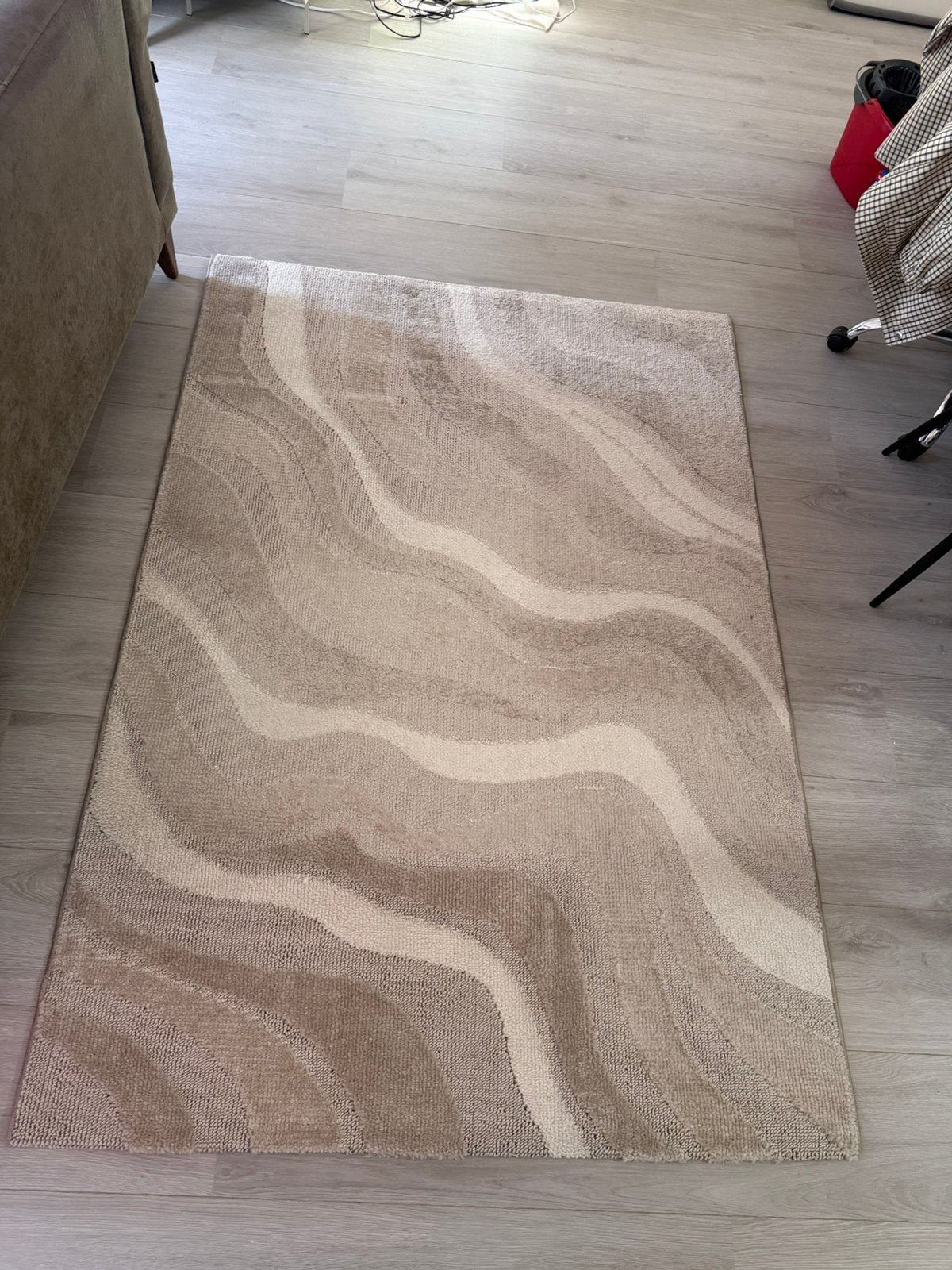 Beige tapijt 133x190, Ophalen, Zo goed als nieuw, Beige, Tapijt