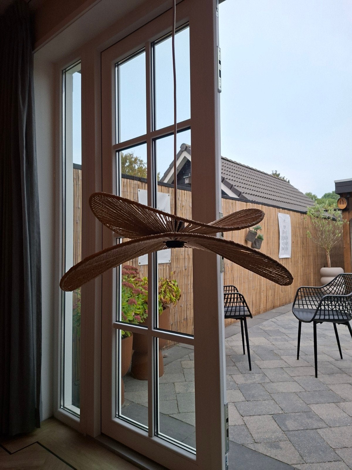 Rotan hanglamp - Nieuwstaat, Ophalen, Bohemian, Scandinavisch, Natuurlijk, Natuurlijk materiaal, E27 (groot)