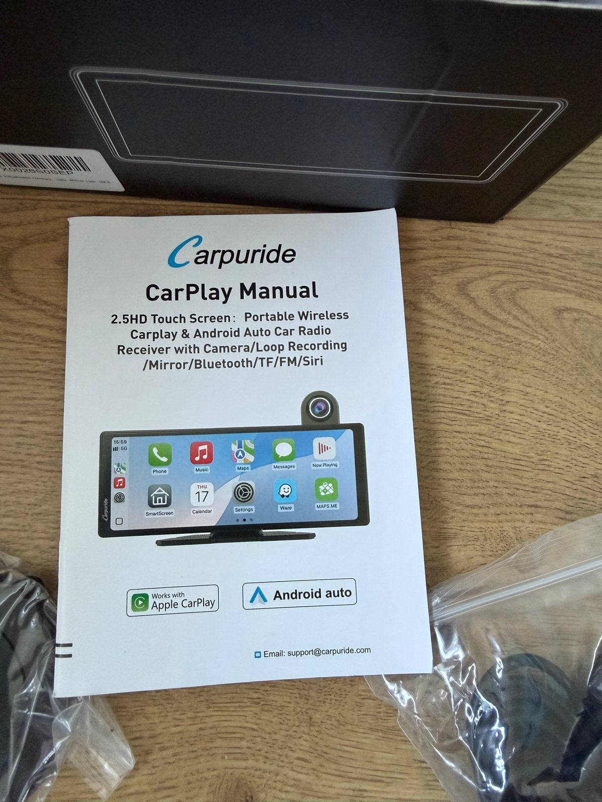 Carpuride CarPlay/Android Auto Scherm met Camera, Ophalen, Nieuw