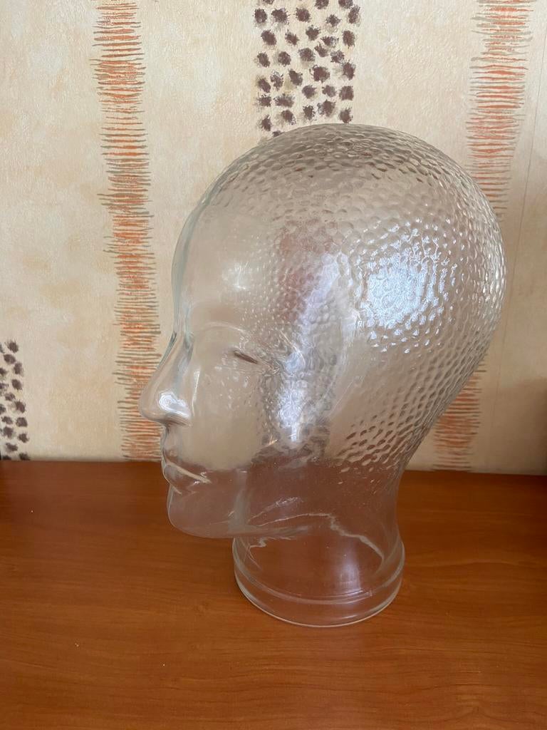 Glazen kop / mannequin glazen hoofd jaren 80 vintage, Ophalen of Verzenden, Zo goed als nieuw