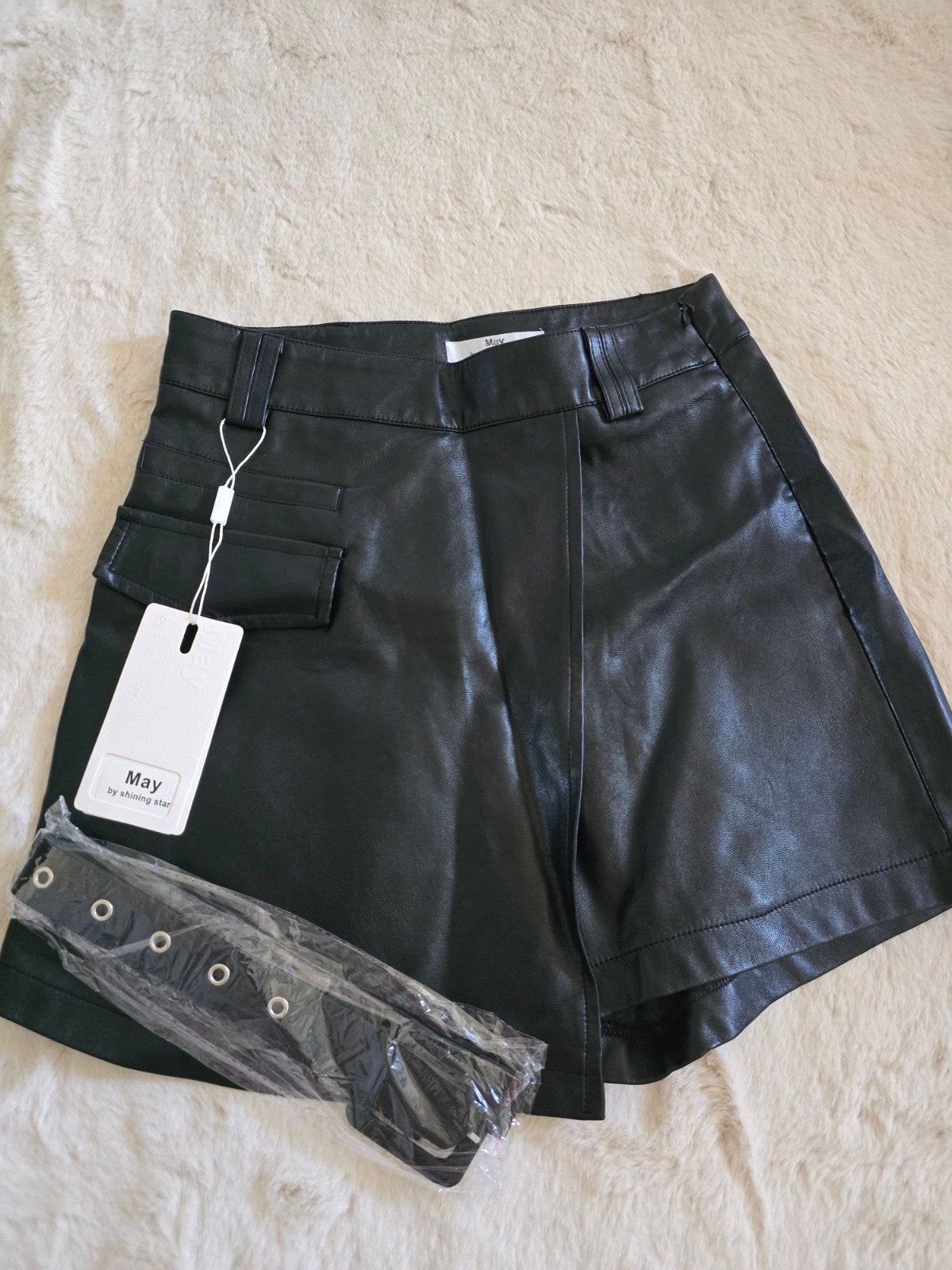 Nieuwe zwarte kunst leren broek rokje van May by Shining Sta, Verzenden, Zwart, Nieuw, May by Shining Star