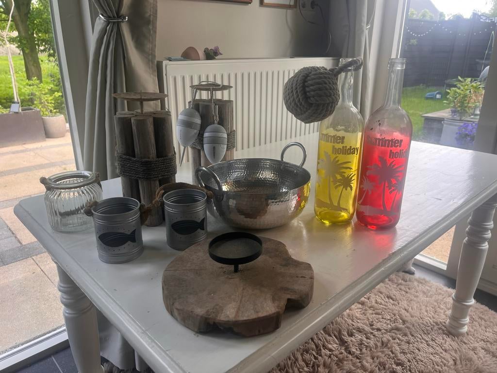 Strandthema Accessoires voor Overkapping of Strandhuisje, Gebruikt, Meerkleurig, Overige materialen, Overige stijlen