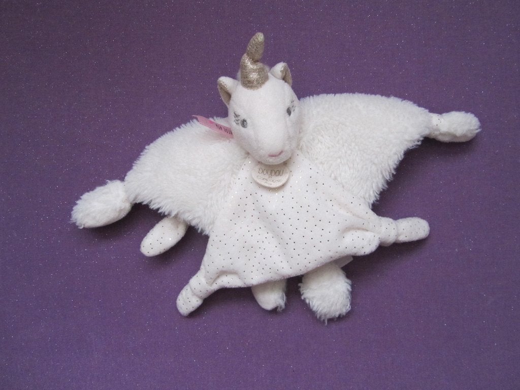 DOUDOU ET COMPAGNIE Knuffeldoekje UNICORN. WIT **Nieuw**, Paard, Overige merken, Overige karakters, Nieuw