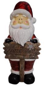 Welkom bord beeld kerstman deco beelden, Ophalen, Overige materialen, Nieuw, Nb