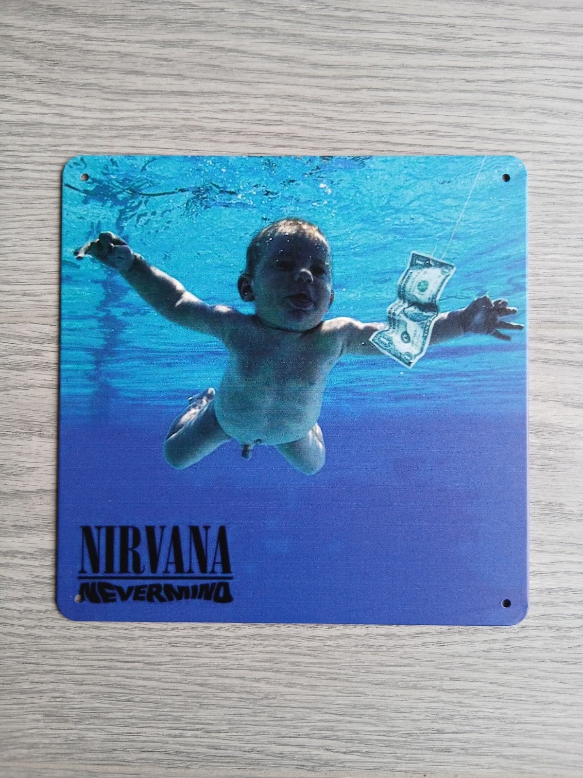 Nirvana Nevermind 20x20 cm Metalen Reclamebord, Ophalen of Verzenden, Nieuw, Poster, Artwork of Schilderij