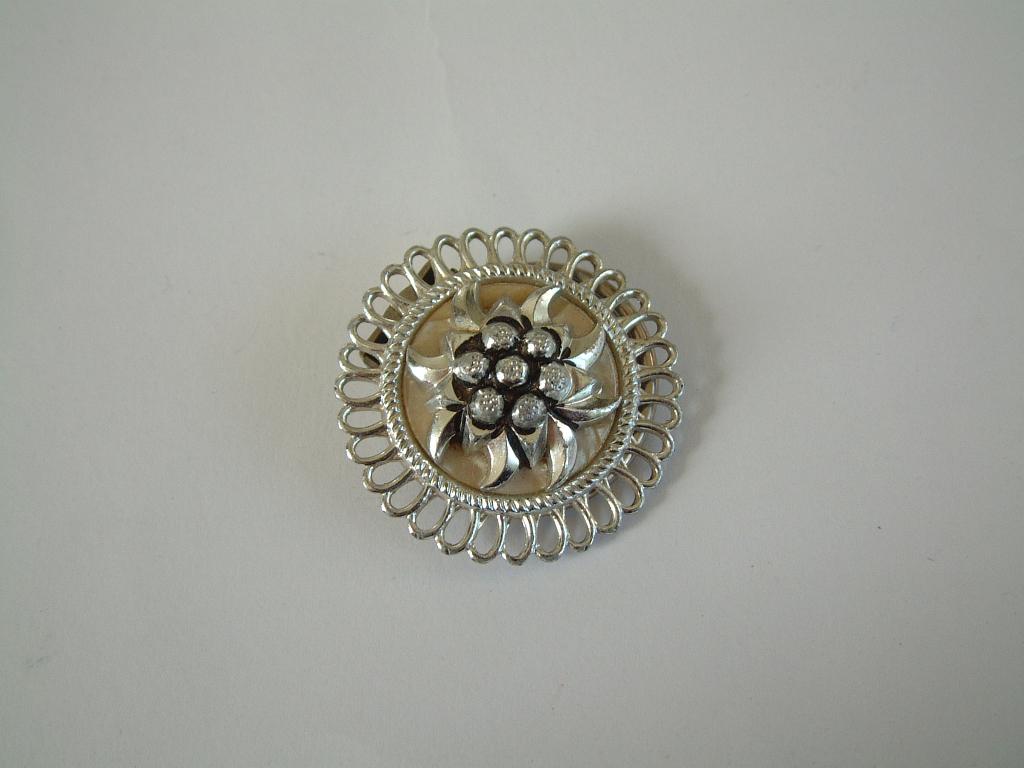 vintage sjaalclip edelweiss sjaal clip, Ophalen of Verzenden, Zo goed als nieuw